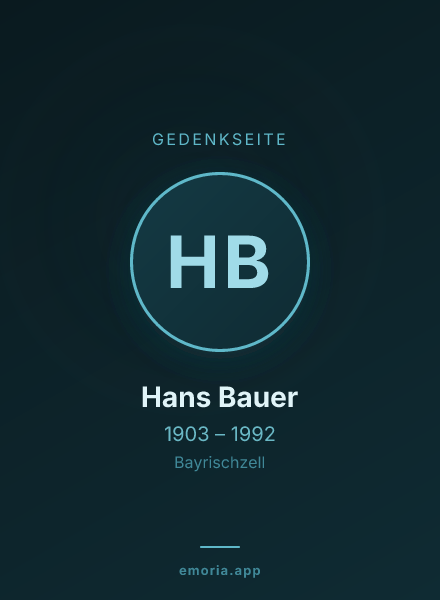 Gedenkportrait von Hans Bauer