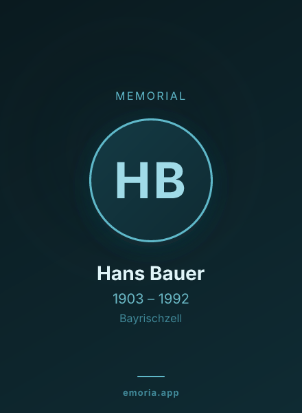 Memorial portrait of Hans Bauer