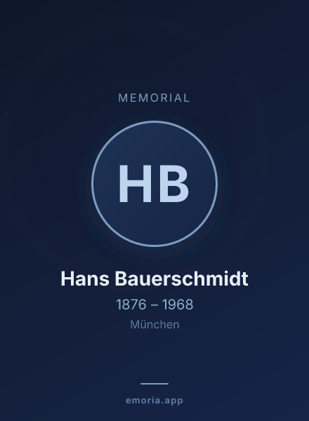 Memorial portrait of Hans Bauerschmidt