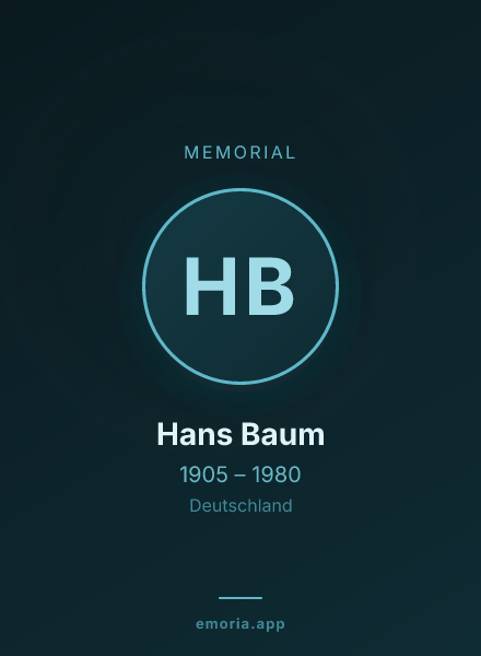 Memorial portrait of Hans Baum