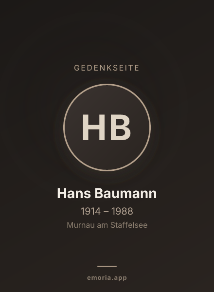 Gedenkportrait von Hans Baumann