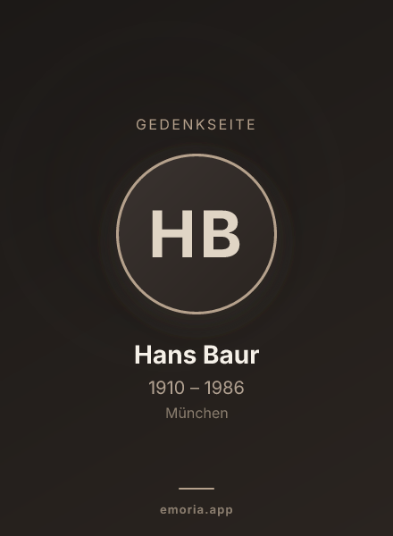 Gedenkportrait von Hans Baur