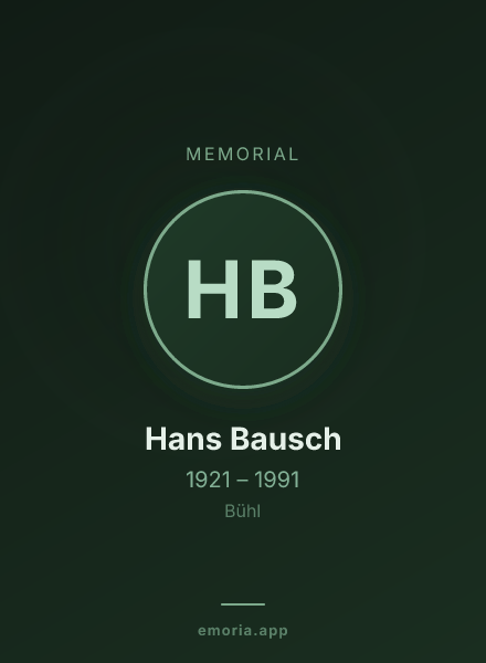 Memorial portrait of Hans Bausch