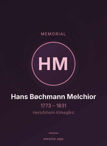 Memorial portrait of Hans Bøchmann Melchior