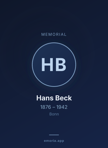 Memorial portrait of Hans Beck
