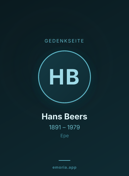 Gedenkportrait von Hans Beers