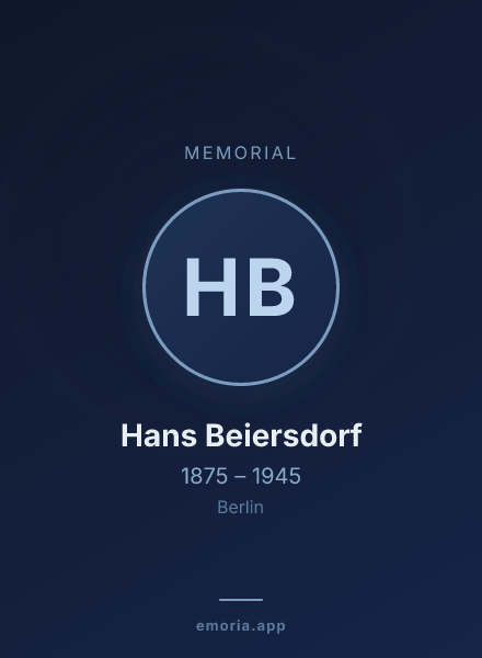 Memorial portrait of Hans Beiersdorf