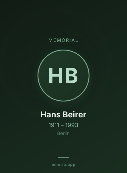 Memorial portrait of Hans Beirer