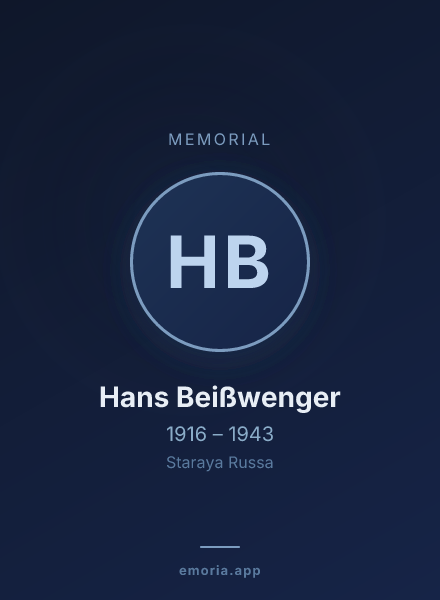 Memorial portrait of Hans Beißwenger