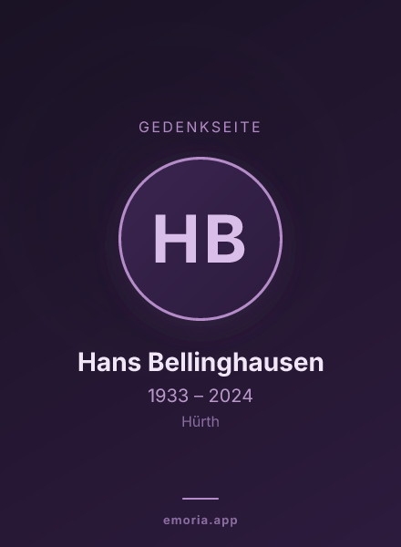 Gedenkportrait von Hans Bellinghausen