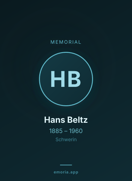 Memorial portrait of Hans Beltz
