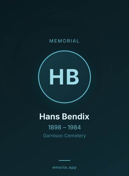 Memorial portrait of Hans Bendix