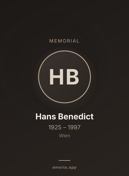 Memorial portrait of Hans Benedict
