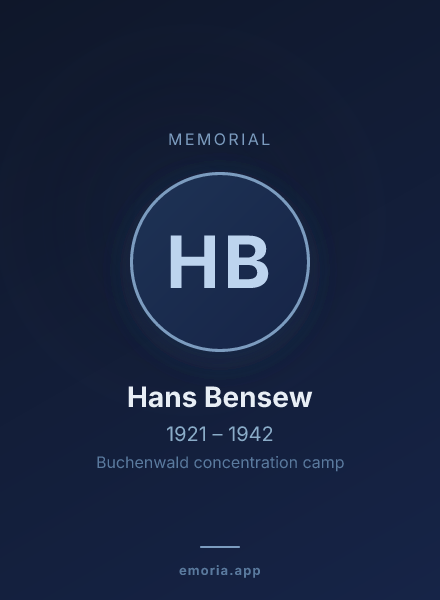 Memorial portrait of Hans Bensew