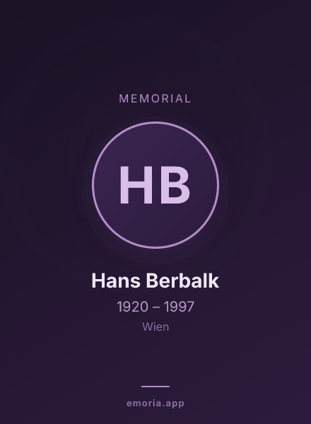 Memorial portrait of Hans Berbalk