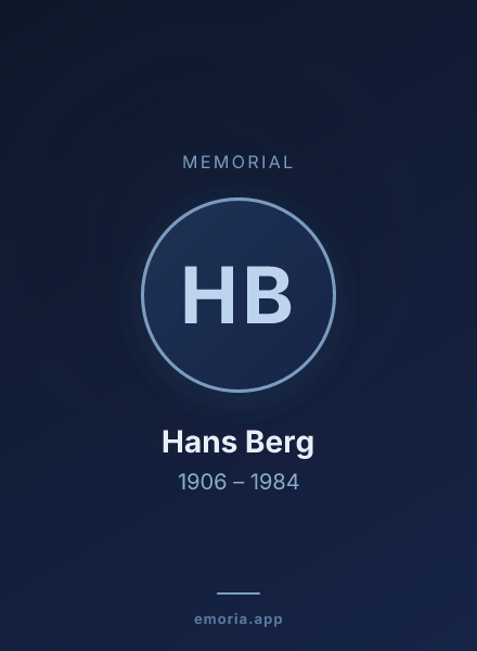 Memorial portrait of Hans Berg
