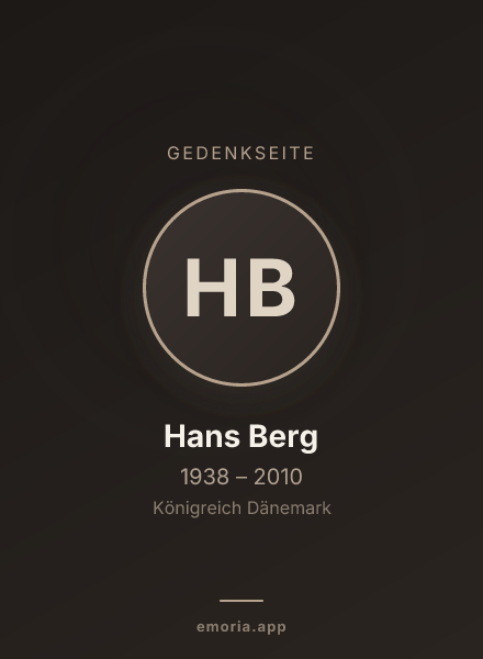 Gedenkportrait von Hans Berg