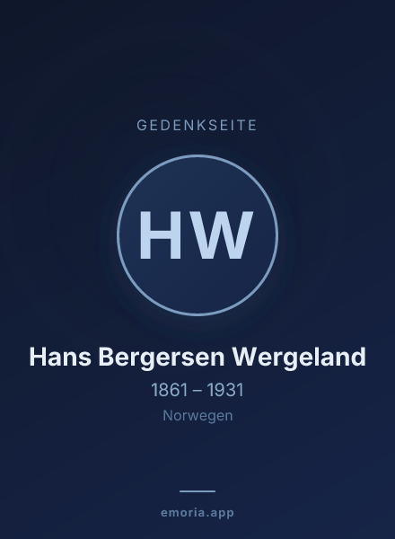 Gedenkportrait von Hans Bergersen Wergeland