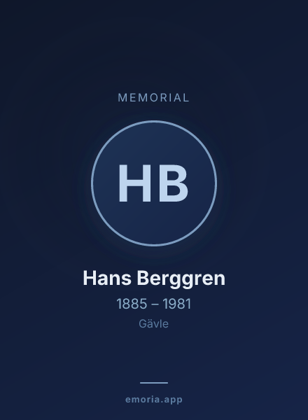 Memorial portrait of Hans Berggren