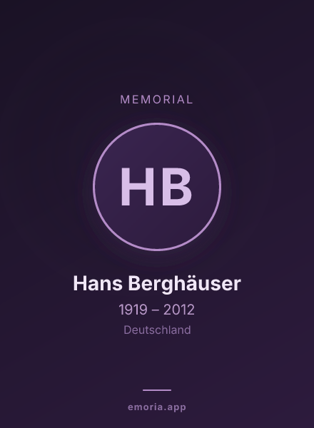 Memorial portrait of Hans Berghäuser