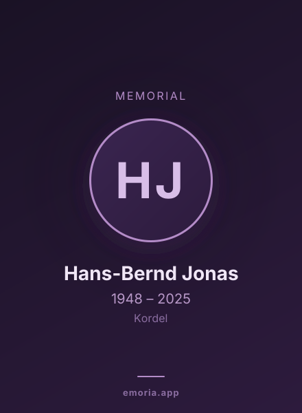 Memorial portrait of Hans-Bernd Jonas