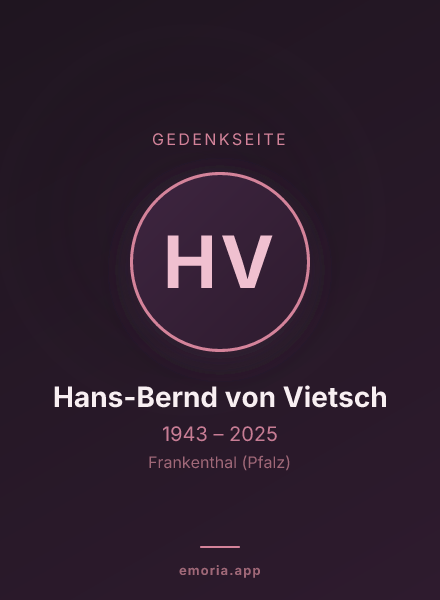 Gedenkportrait von Hans-Bernd von Vietsch