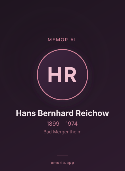 Memorial portrait of Hans Bernhard Reichow