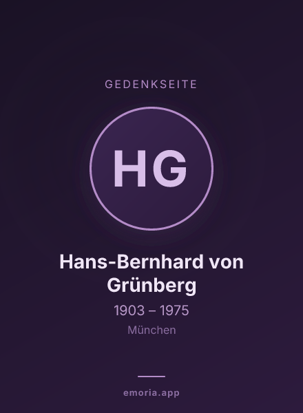 Gedenkportrait von Hans-Bernhard von Grünberg