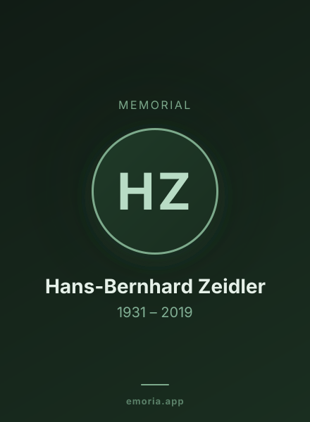 Memorial portrait of Hans-Bernhard Zeidler