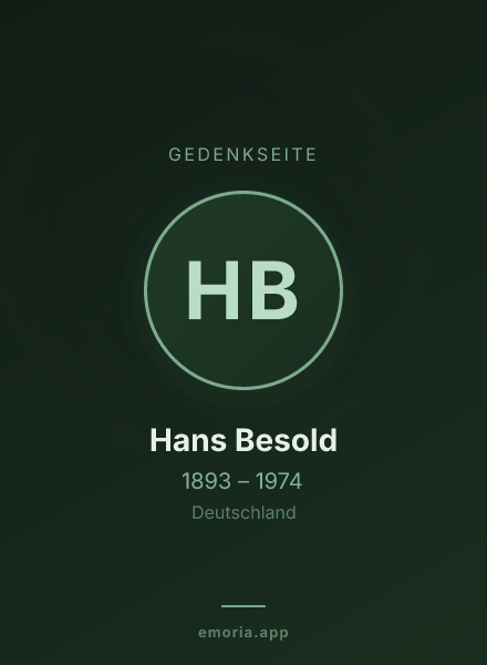 Gedenkportrait von Hans Besold