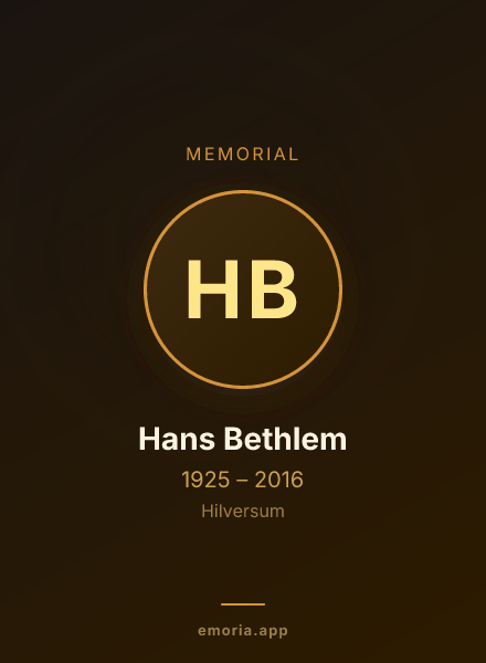 Memorial portrait of Hans Bethlem