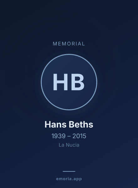Memorial portrait of Hans Beths