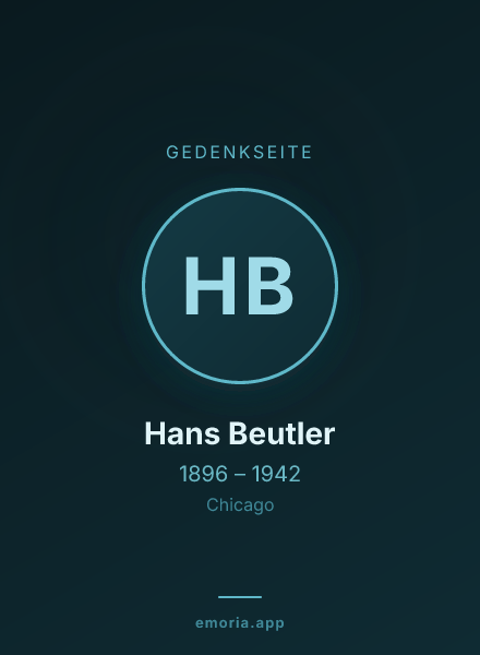 Gedenkportrait von Hans Beutler