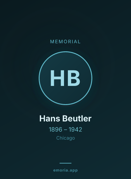 Memorial portrait of Hans Beutler