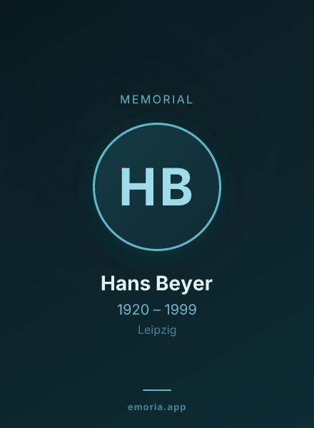 Memorial portrait of Hans Beyer