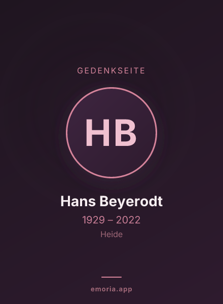 Gedenkportrait von Hans Beyerodt