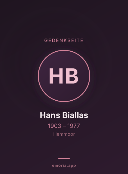 Gedenkportrait von Hans Biallas