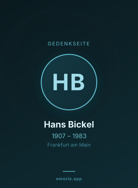 Gedenkportrait von Hans Bickel