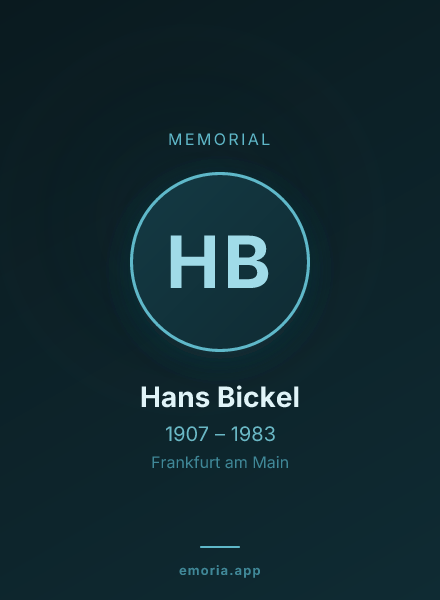 Memorial portrait of Hans Bickel