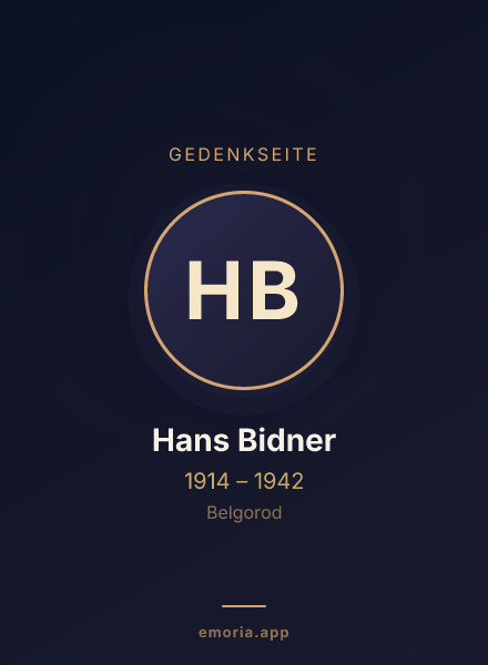Gedenkportrait von Hans Bidner