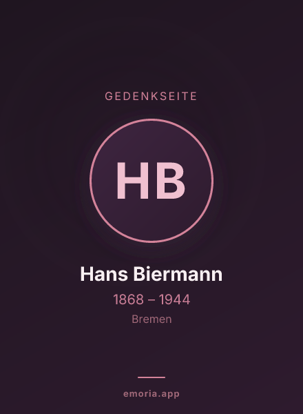 Gedenkportrait von Hans Biermann