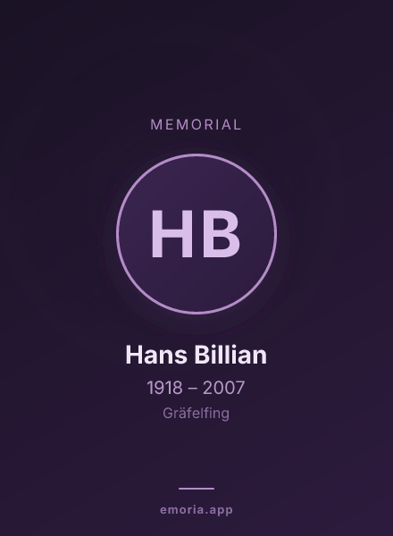 Memorial portrait of Hans Billian