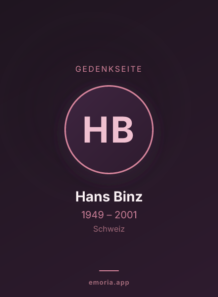 Gedenkportrait von Hans Binz