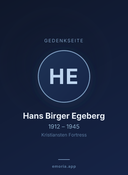 Gedenkportrait von Hans Birger Egeberg