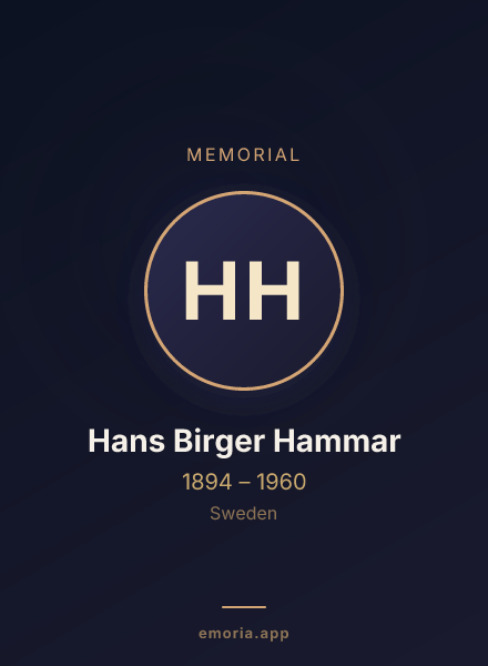 Memorial portrait of Hans Birger Hammar