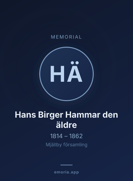 Memorial portrait of Hans Birger Hammar den äldre