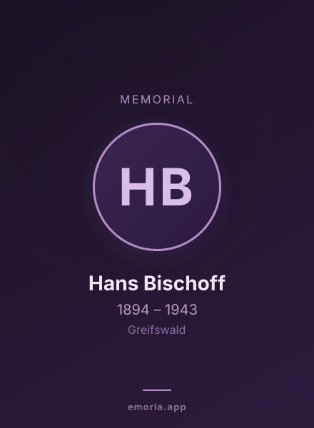 Memorial portrait of Hans Bischoff