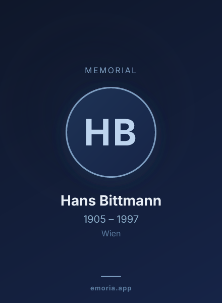Memorial portrait of Hans Bittmann