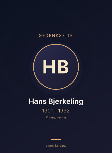 Gedenkportrait von Hans Bjerkeling