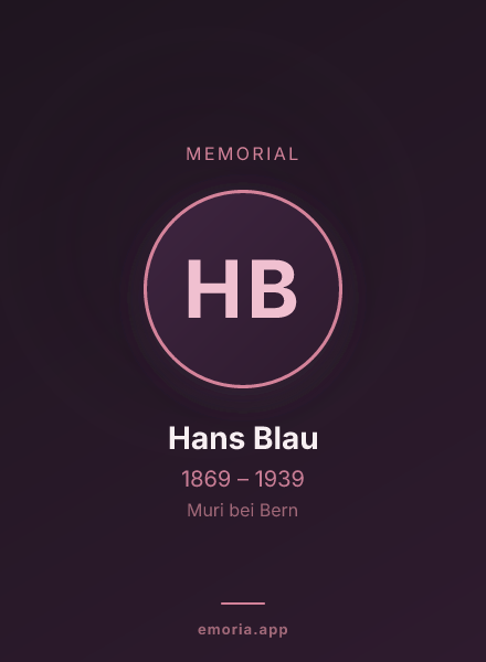 Memorial portrait of Hans Blau
